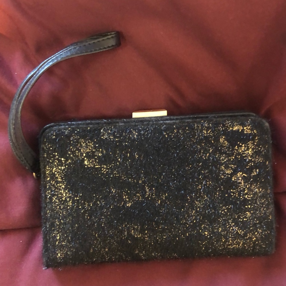 Black and gold clutch wallet purse